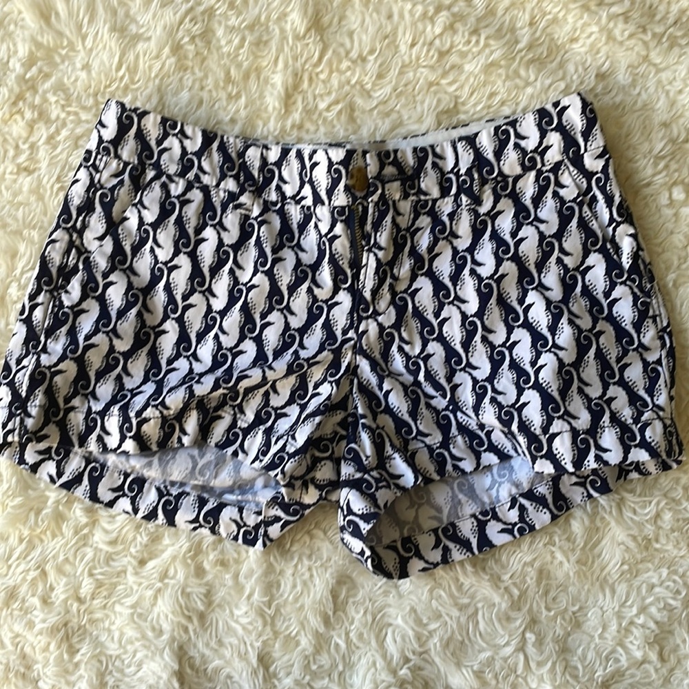 Navy seahorse shorts